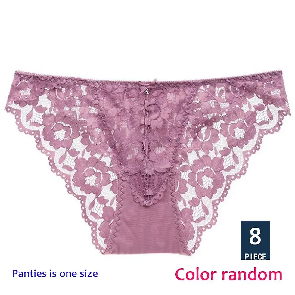 Thumbnail: Seamless Wireless Push Up Backless Bra & Lace Panty Set