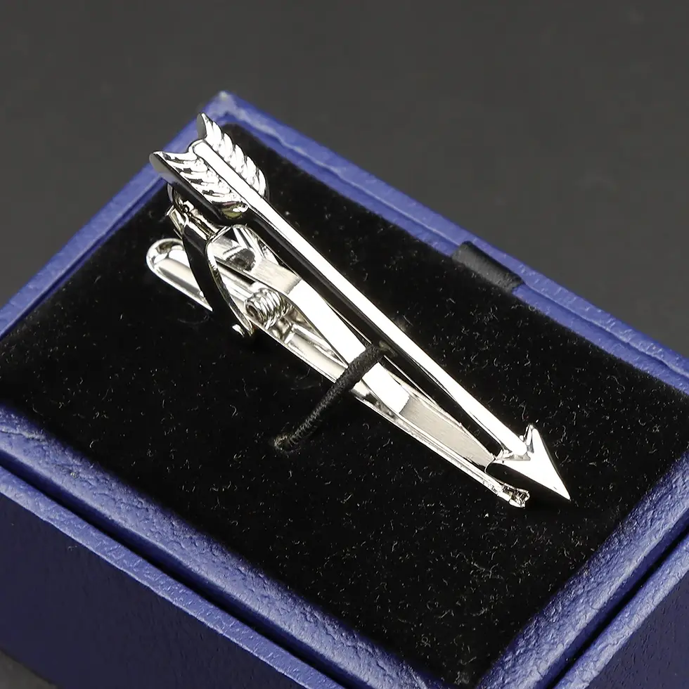 Thumbnail: Chrome Stainless Steel Tie Clips for Men with Business and Unique Shapes