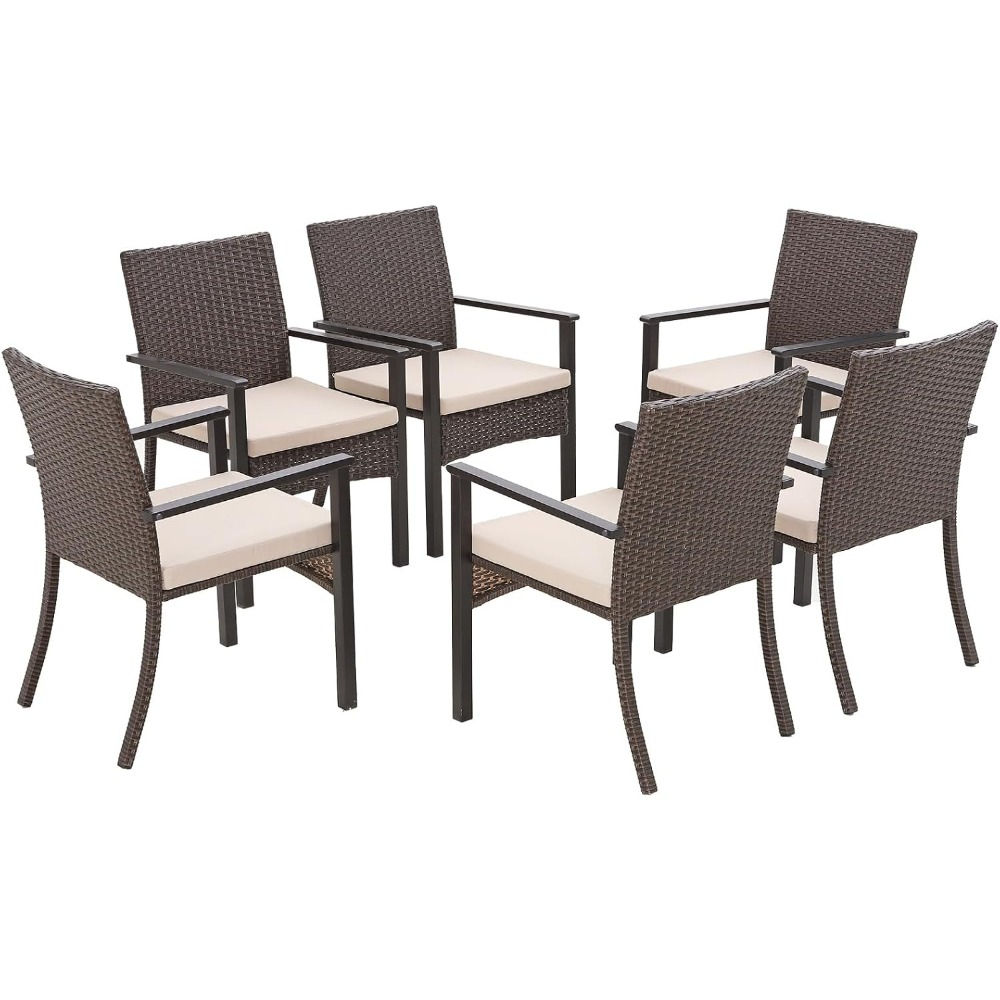 Sophia & William Patio Chair Set–Lightweight Foldable Rattan Outdoor Dining chai