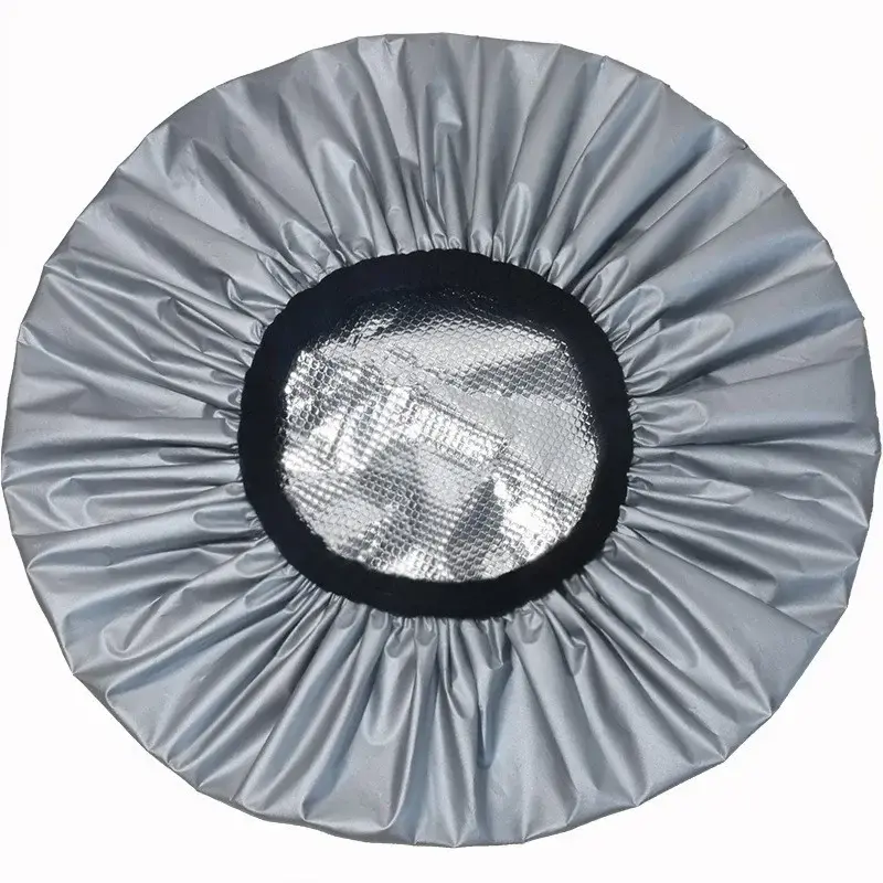 Thumbnail: Adjustable Double-Layer Satin Bonnet – Reversible Shower Cap for Women