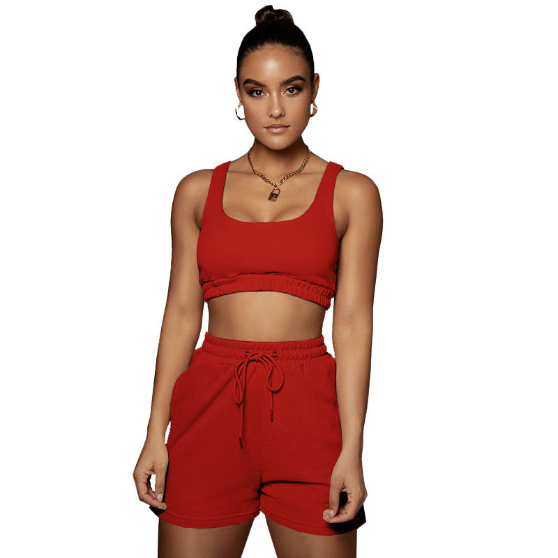 Thumbnail: Women’s Crop Top and Jogger Shorts Two‑Piece Activewear Set