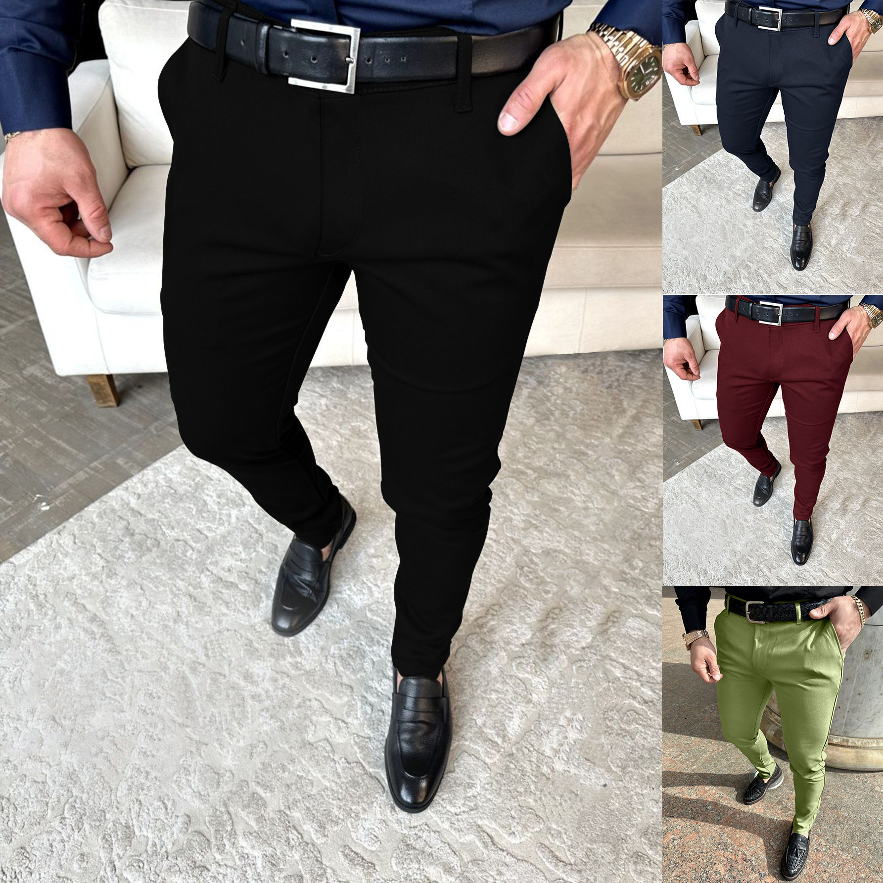 Top limit Smart Casual Pencil Pants for Men – Office Style in Multiple Colors