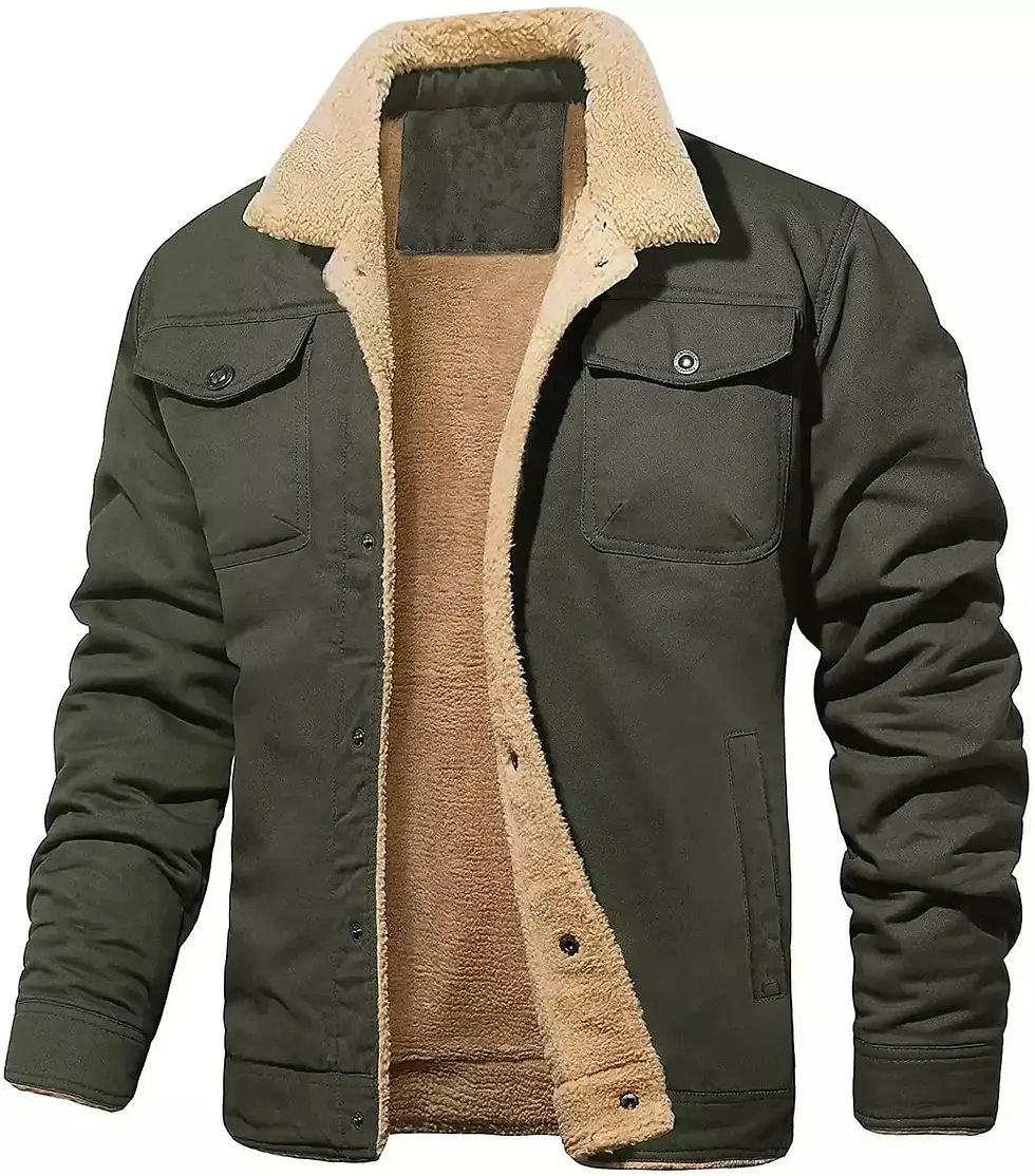 Thumbnail: Mens Thick Plush Fleece Jacket Warm Casual Autumn Winter Coat