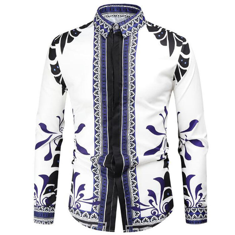 3D Print Short Sleeve Turn Down Collar Shirt for Men Casual Party Wear