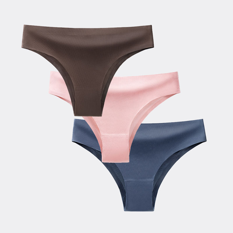 Thumbnail: 3pcs Women’s Seamless Sports G-String Panties Underwear Set