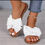 Thumbnail: Women's Bow Tie Flat Sandals – Cotton Slip-On Summer Slippers, Casual Flats