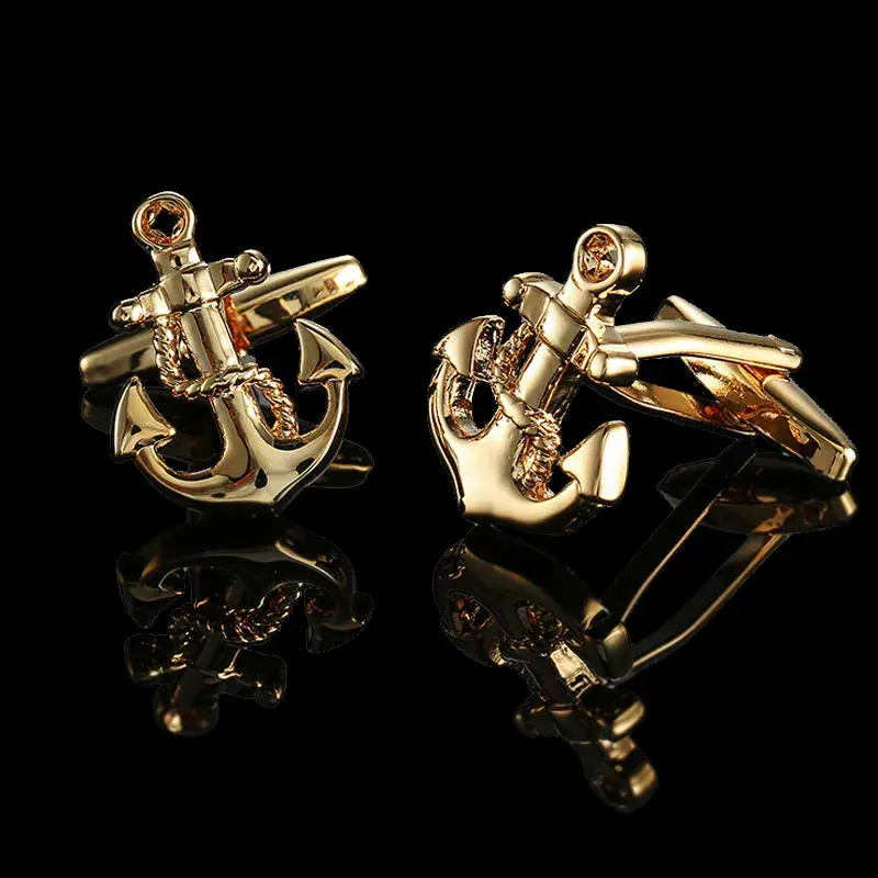 Thumbnail: 18K Gold‑Plated Brass Luxury Men’s Cufflinks Classic French Shirt Gift