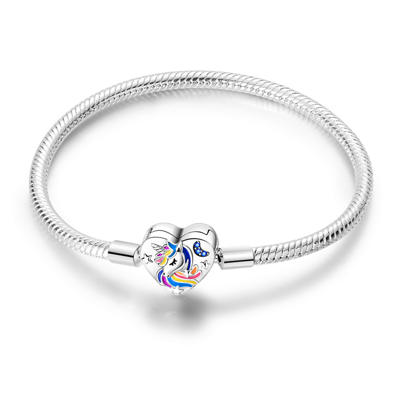 Thumbnail: Elegant Silver Bracelet with Heart Shell Butterfly Footprint Adjustable