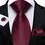 Thumbnail: Solid Pink Silk Striped Necktie Set with Hanky & Cufflinks