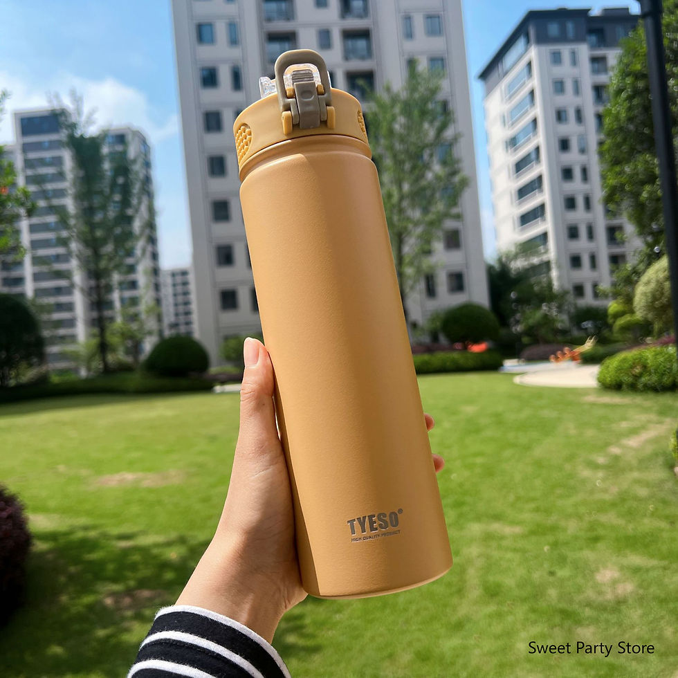 Thumbnail: Stainless Steel Vacuum Flask with Straw – 600/750ml Sports Car Mug