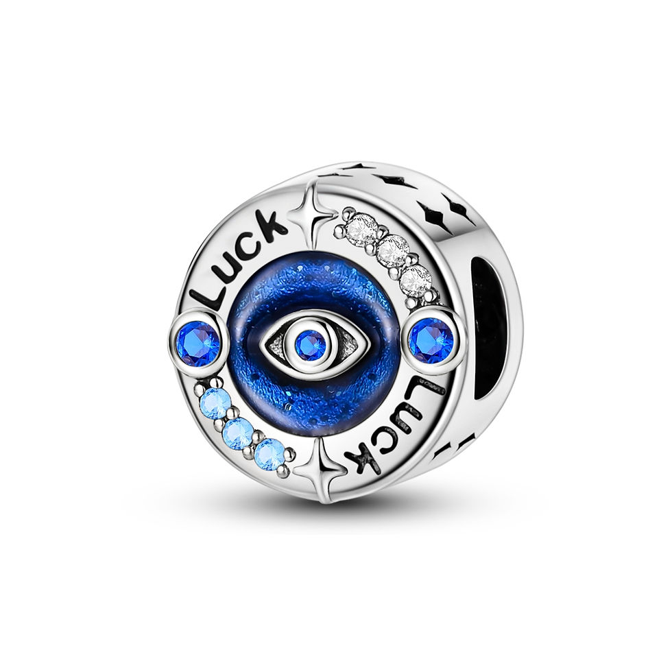 Thumbnail: Blue Series Silver Beads Pendants for Bracelets with Elegant Charm Design