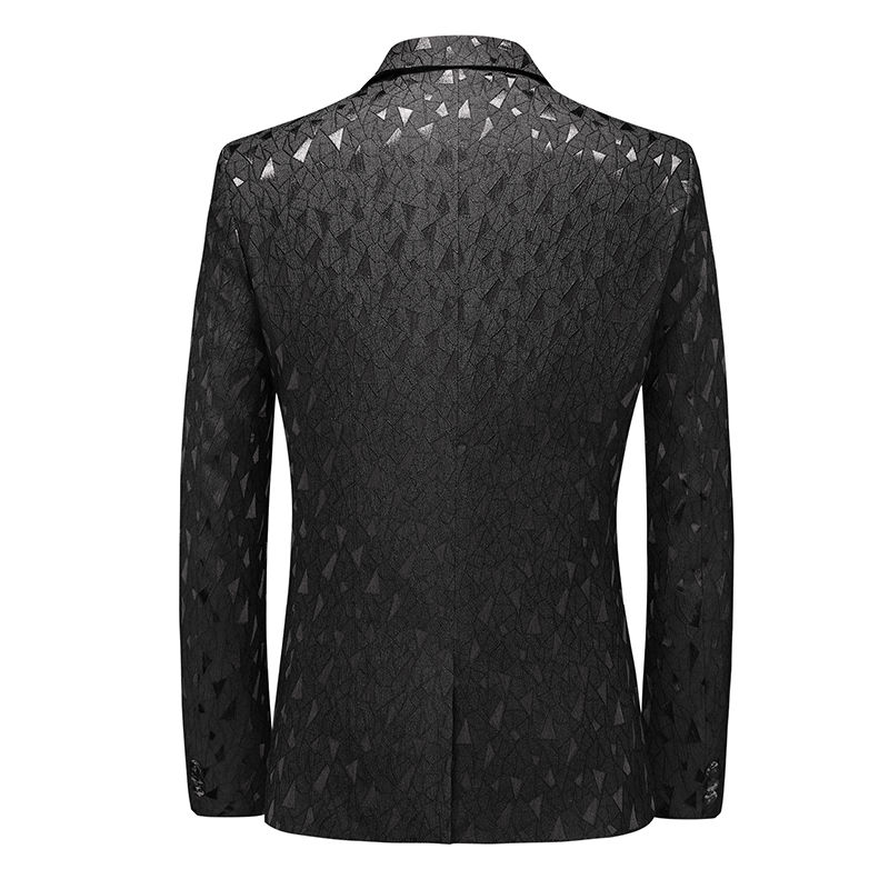 Thumbnail: Men’s Black Jacquard Party Blazer – Fashion Single‑Breasted Coat