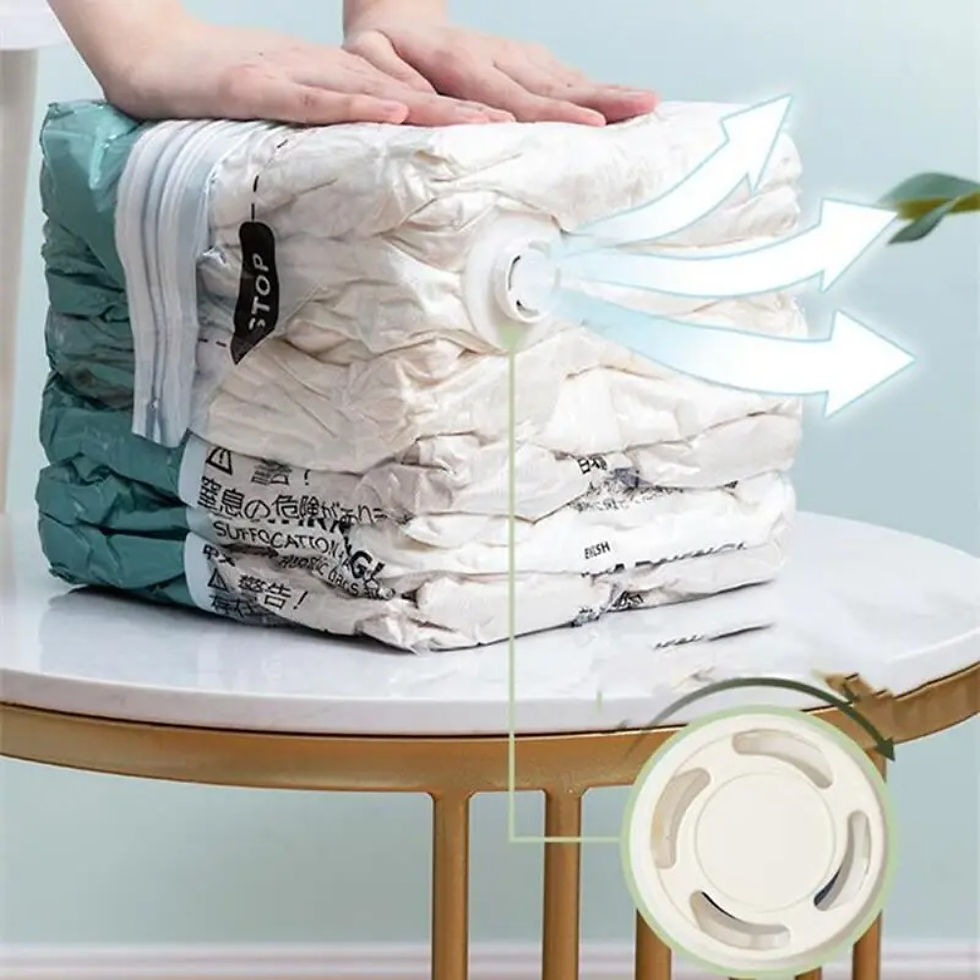 Thumbnail: No-Pump Vacuum Storage Bag – Large PA+PE Organizer for Clothes & Blankets