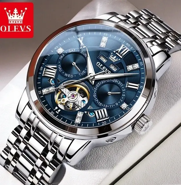 Thumbnail: Luxury Skeleton Flywheel Automatic Watch for Men
