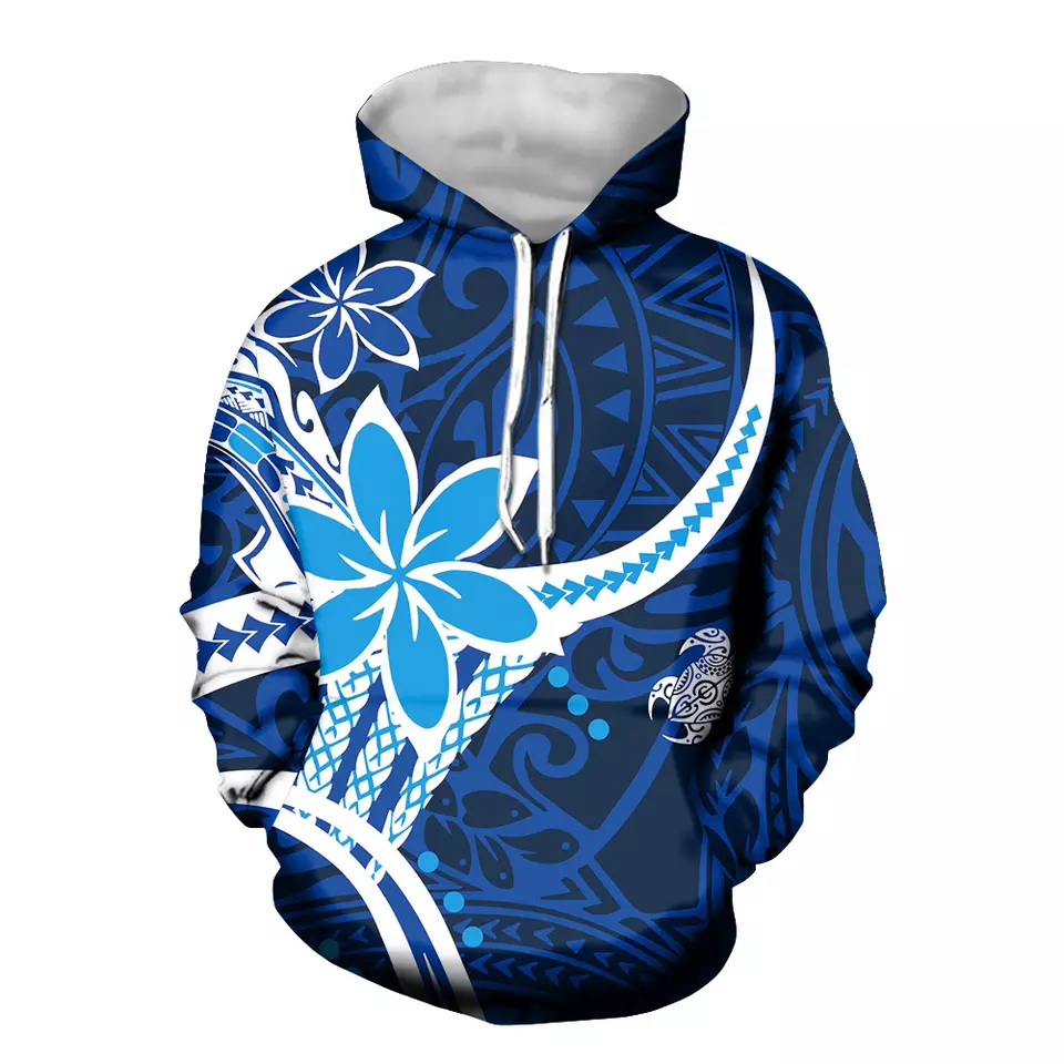 Thumbnail: Vintage Polynesian Tribal Print Hoodie Pullover
