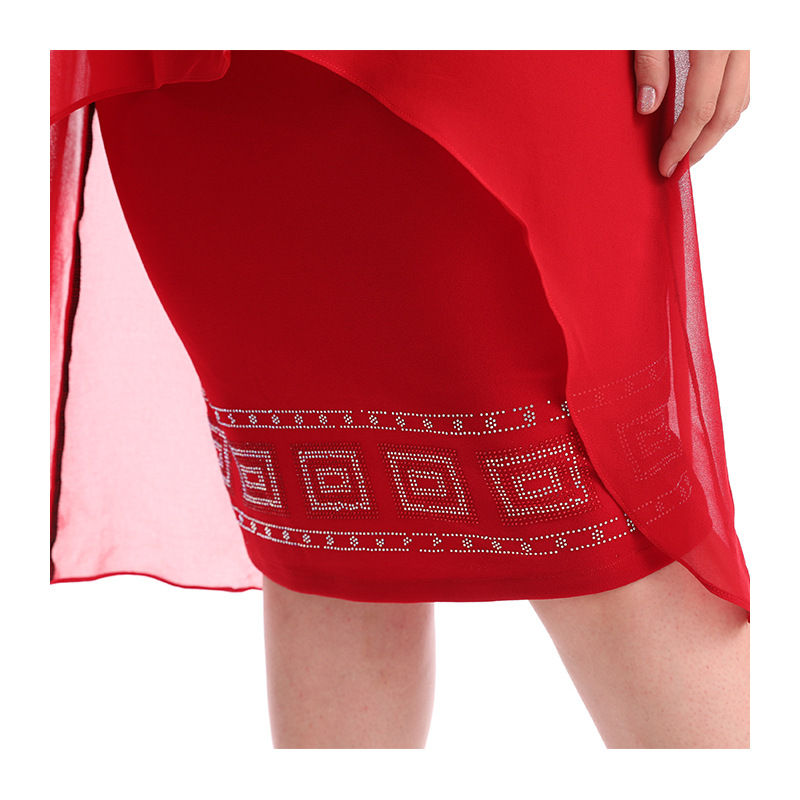 Thumbnail: Plus Size Chiffon Beaded Kaftan Capelet Dress for Women