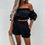 Thumbnail: Women Summer Off-Shoulder Two-Piece Outfit with Harem Pants