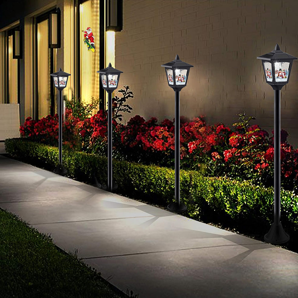 Thumbnail: 1/2 Pack Solar Lamp Post Waterproof Outdoor Christmas Pole Lights White