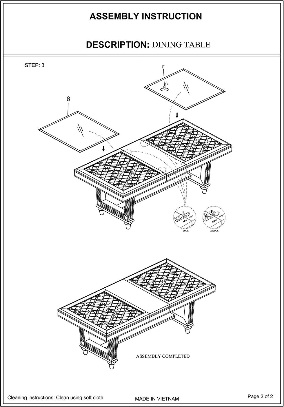 Thumbnail: Antique Rectangular Dining Table with Glass Inset
