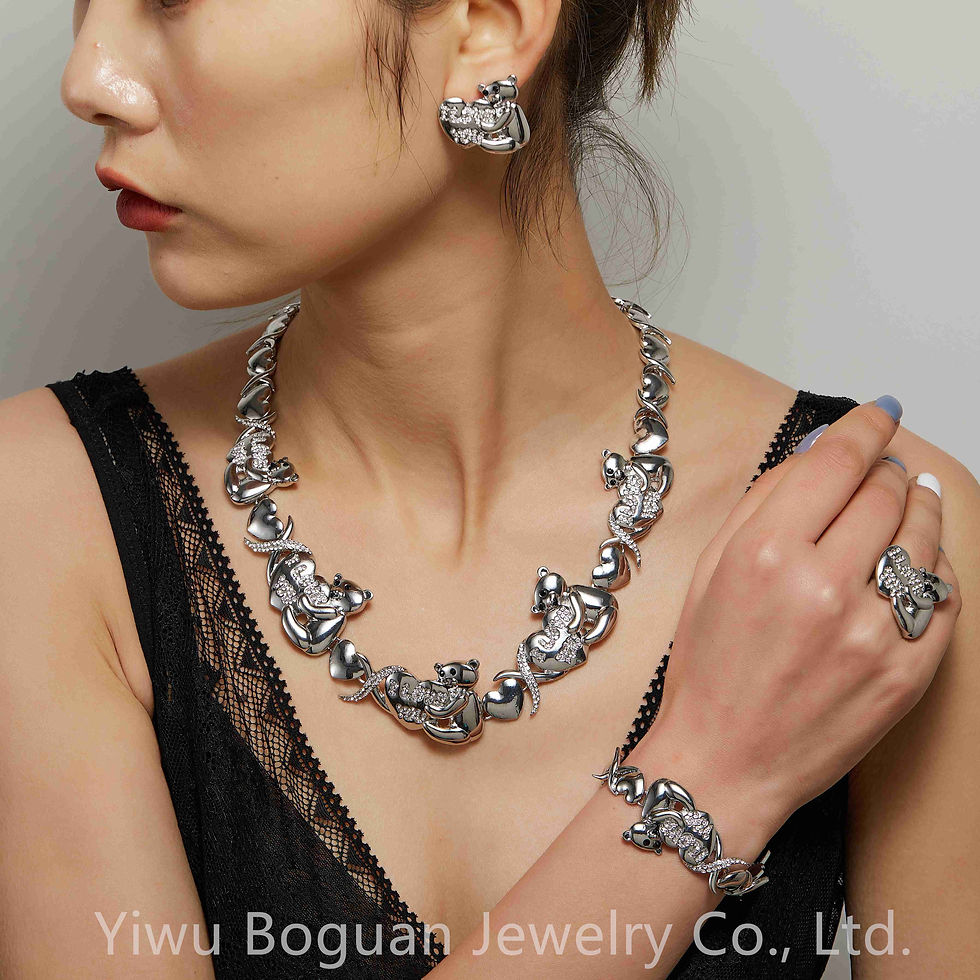 Thumbnail: Gold Jewelry Set – 18K Gold Necklace, Earrings, Bracelet & Ring for Women