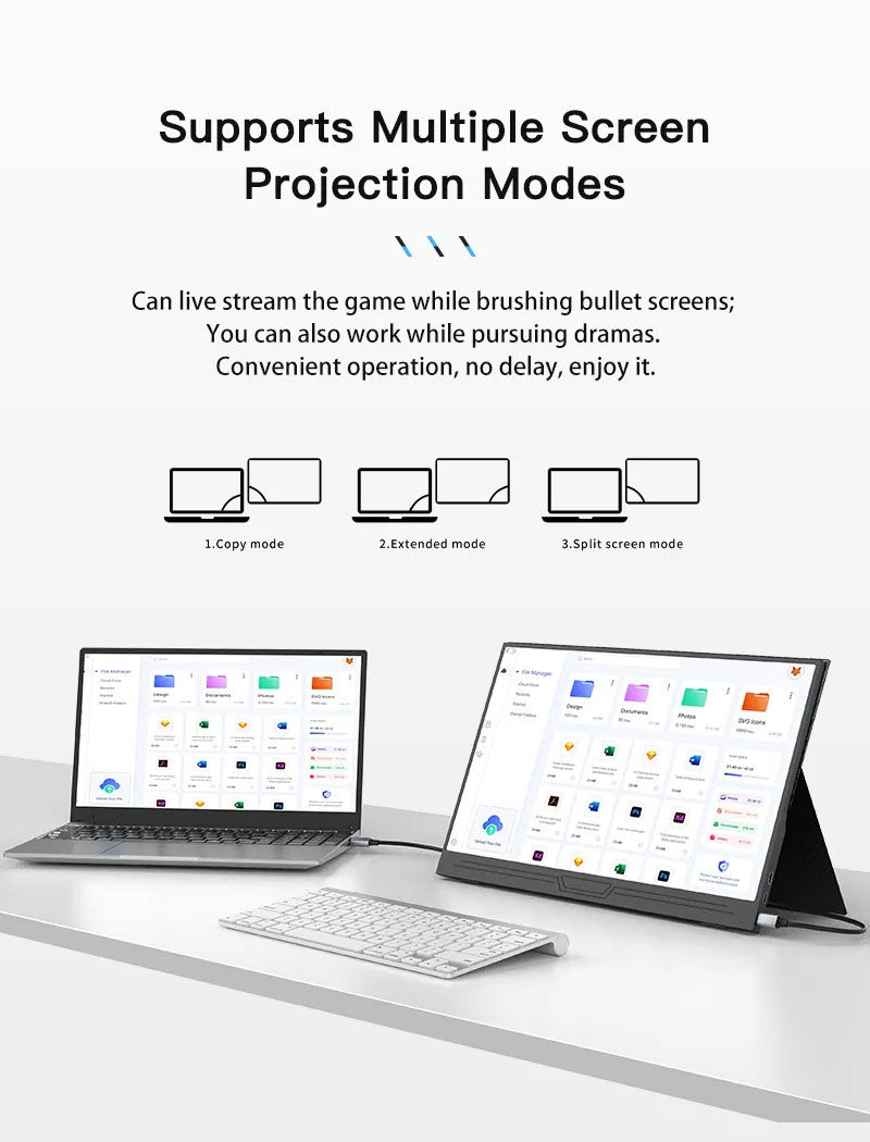 Thumbnail: 15.6" IPS Portable Monitor 1080P HDR10 100% sRGB USB-C HDMI Gaming Display