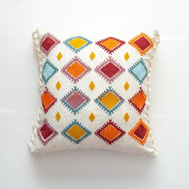 Thumbnail: Bohemian Paisley Embroidered Cushion Pillow Cover for Sofa & Bed