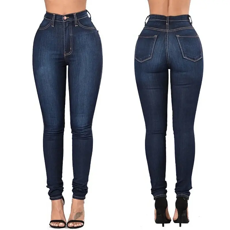 Thumbnail: Women’s High Waist Stretch Pencil Jeans – Slim Fit Denim Pants
