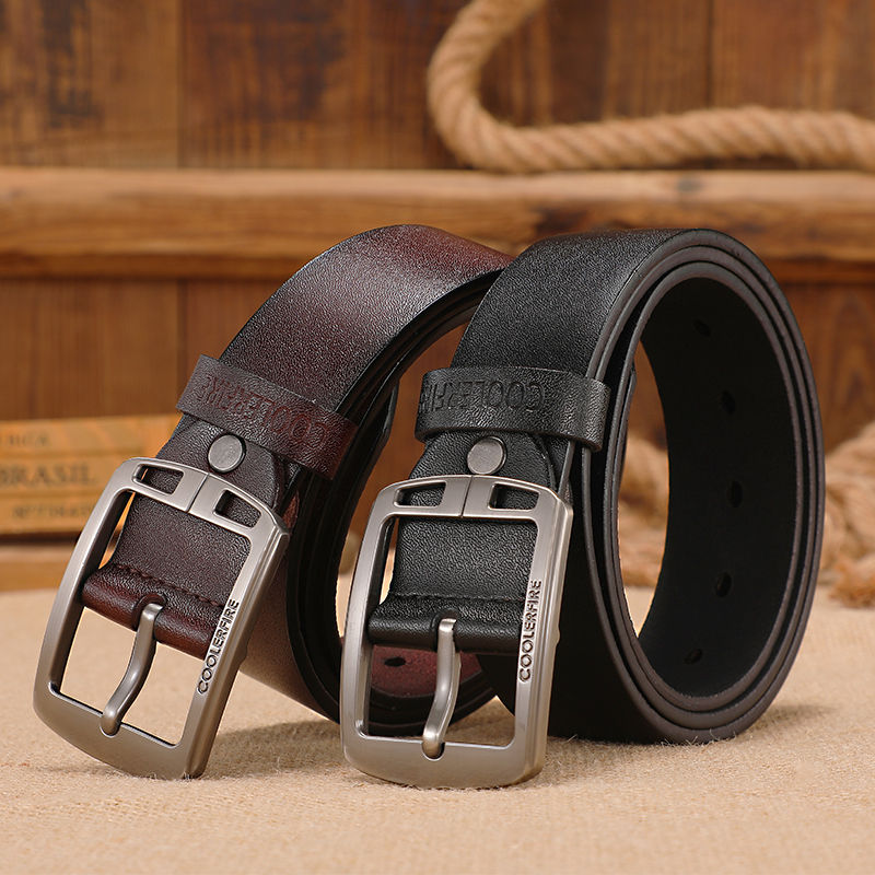 Thumbnail: CCOOLERFIRE Men’s Leather Belt – Vintage Western Style, Alloy Buckle