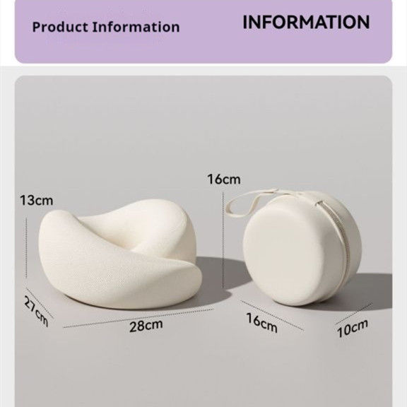 Thumbnail: Memory Foam Neck Pillow for Travel, Camping, and Head Support