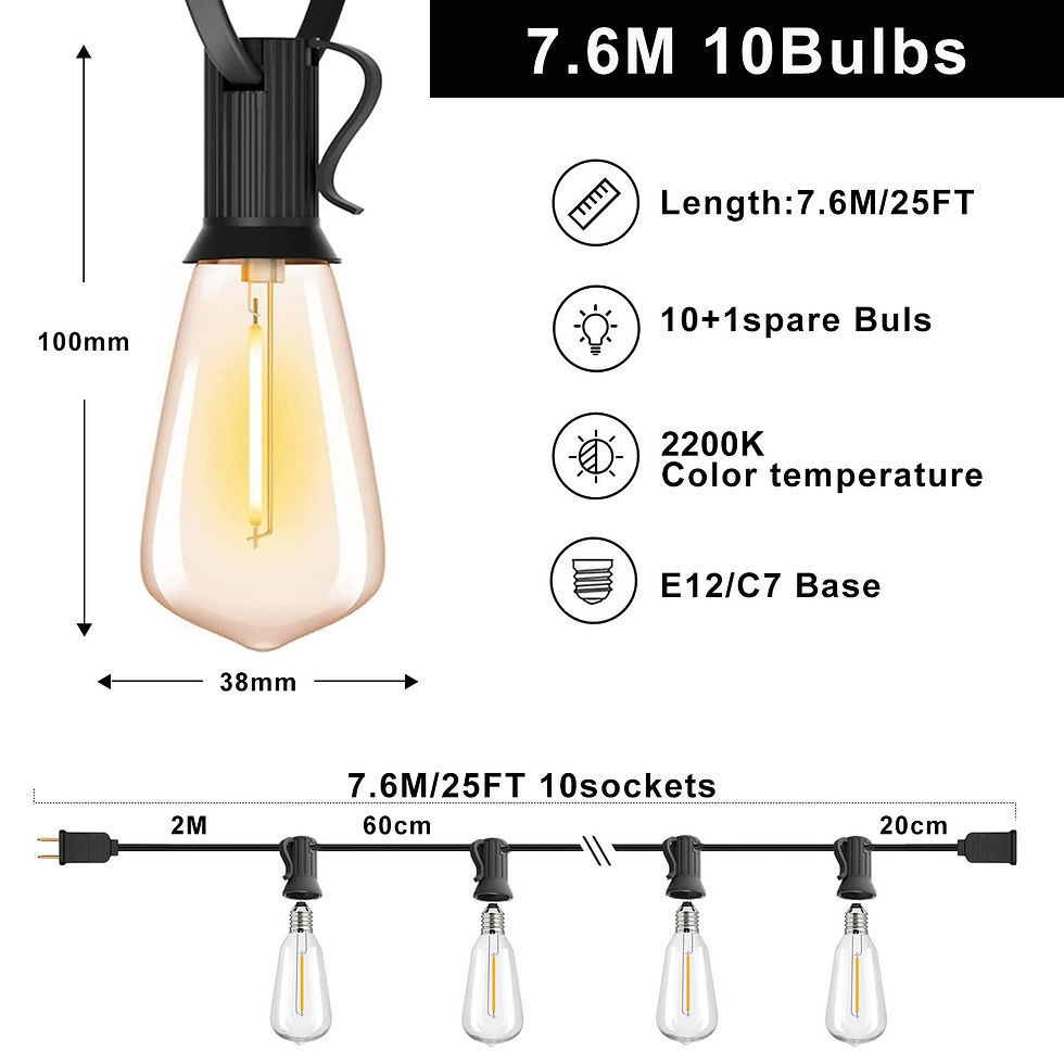Thumbnail: ST38 Dimmable Shatterproof Outdoor LED String Lights