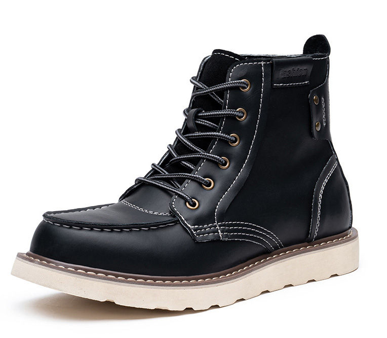 Thumbnail: Vintage Crazy Horse Leather Boots for Men Retro Casual Wear