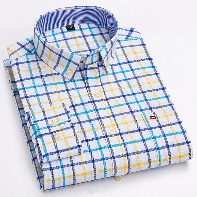 Thumbnail: Men's Long Sleeve Shirt – 100% Cotton, Smart  for Spring & Autumn
