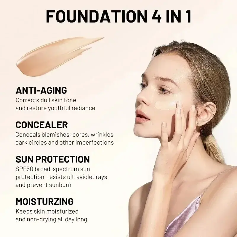 Thumbnail: 4 in 1 Liquid Foundation SPF 50 Full Coverage Concealer Waterproof