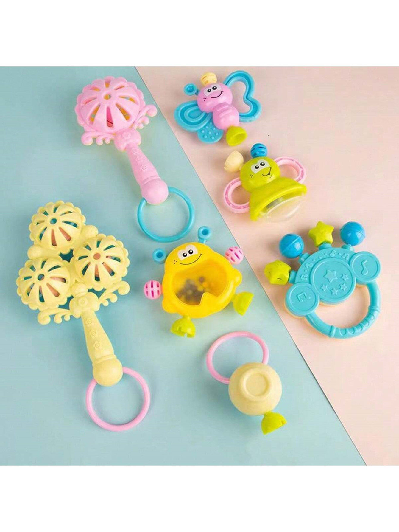 Baby Soft Rubber Grasp Rattle Ball Toy