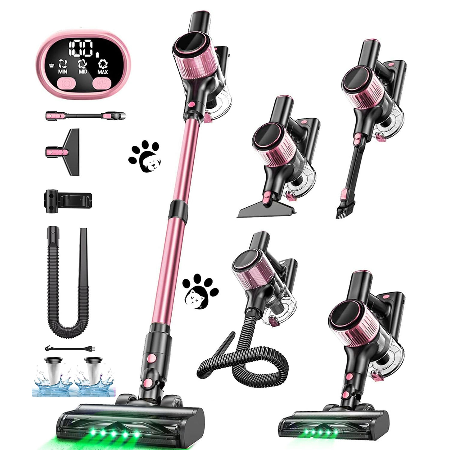 Cordless Vacuum Cleaner – 40Kpa, 500W, 45min Runtime, 10-in-1 Lightweight Stick