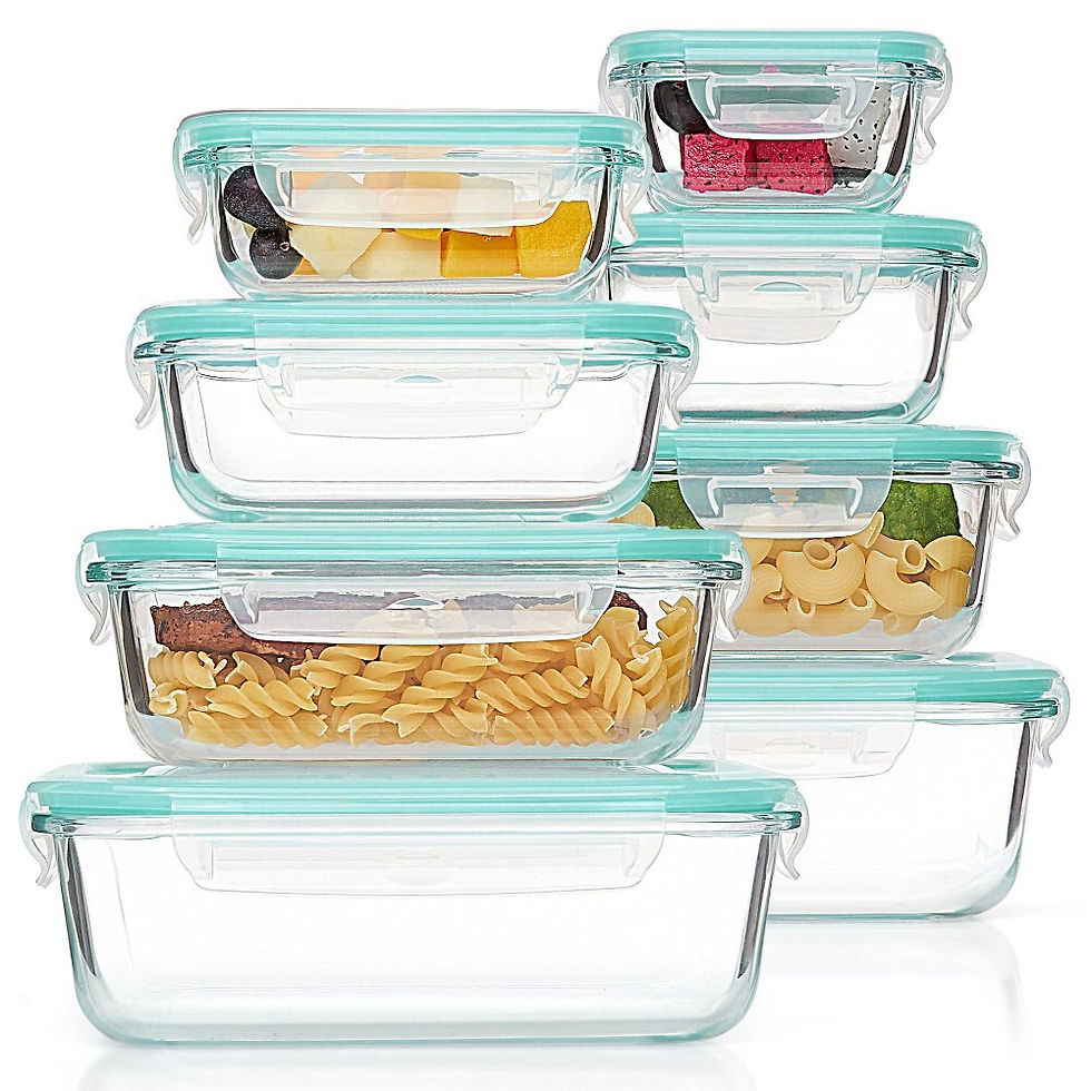 Thumbnail: Microwaveable Glass Lunch Box Set for Office and Home Use