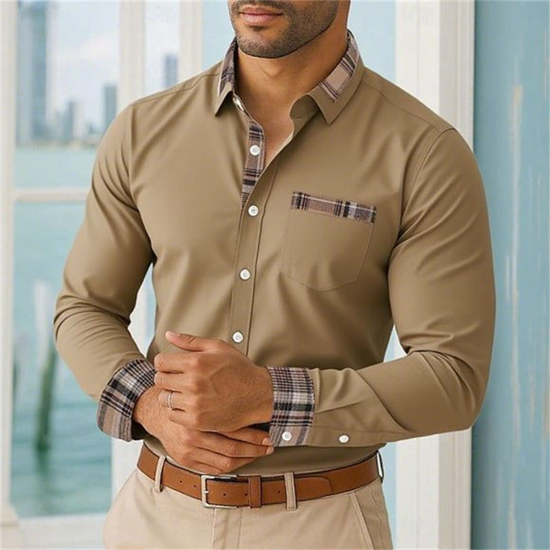 Men's Printed Long-Sleeve Casual Shirt – Comfortable Button-Down Design