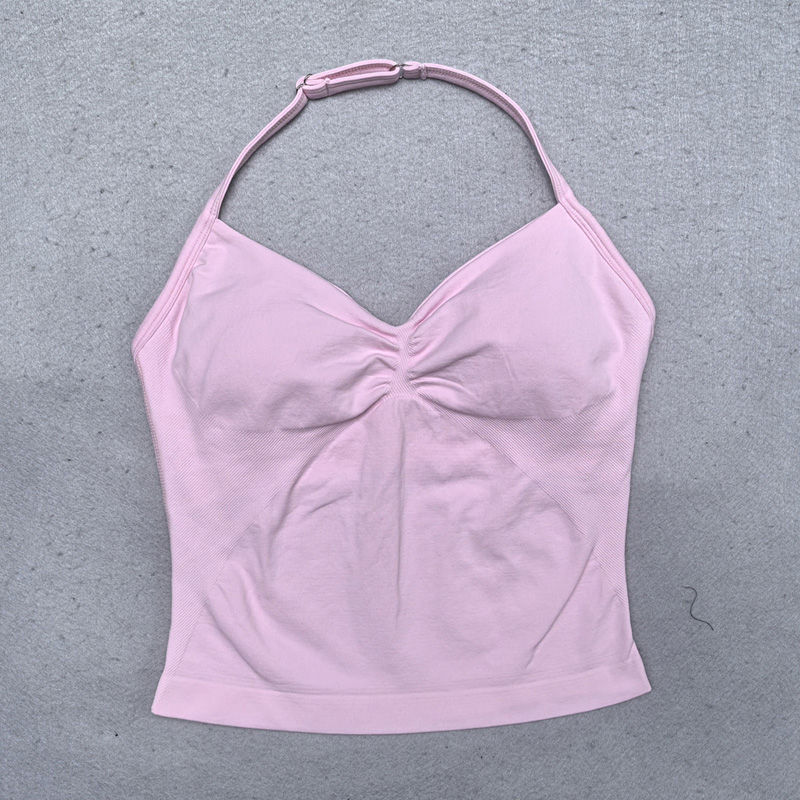 Thumbnail: Seamless Yoga Set – Padded Halter Tank Top & Scrunch Butt Leggings for Women