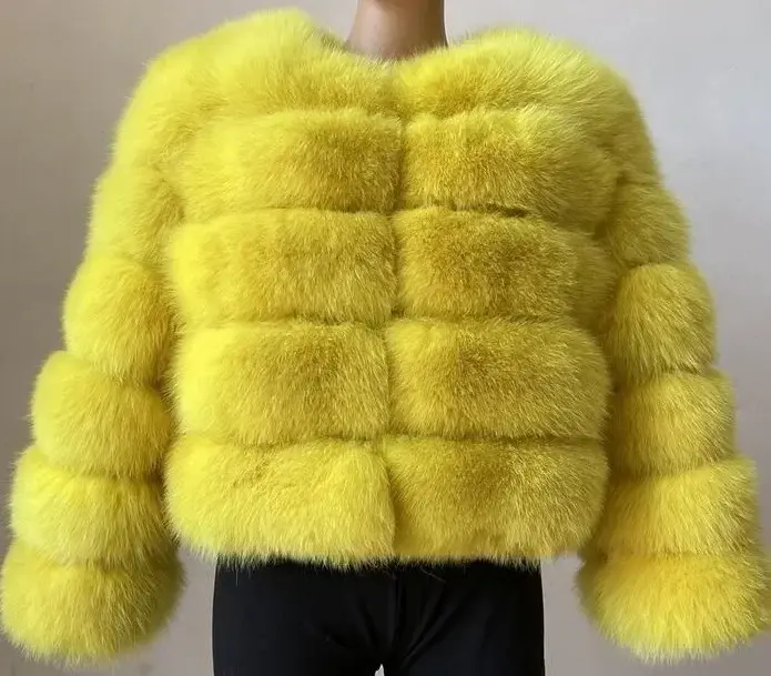 Thumbnail: Women’s Luxury Short Faux Fur Puffer Jacket with Turn‑Down Collar