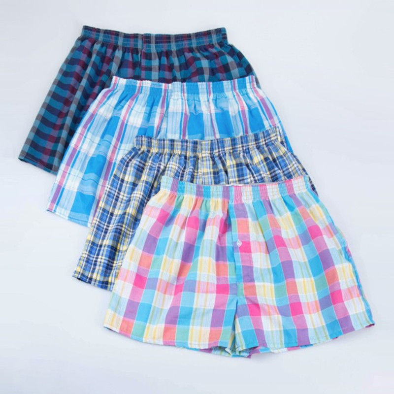 Thumbnail: Men’s Cotton Boxer Briefs – 5-Pack Plaid Design for Casual Comfort