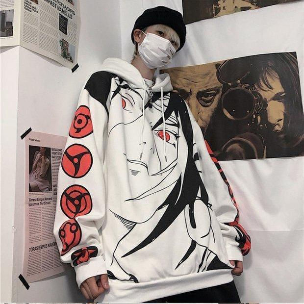 Thumbnail: Anime Graphic Oversized Hoodie Streetwear Pullover Sweatshirt