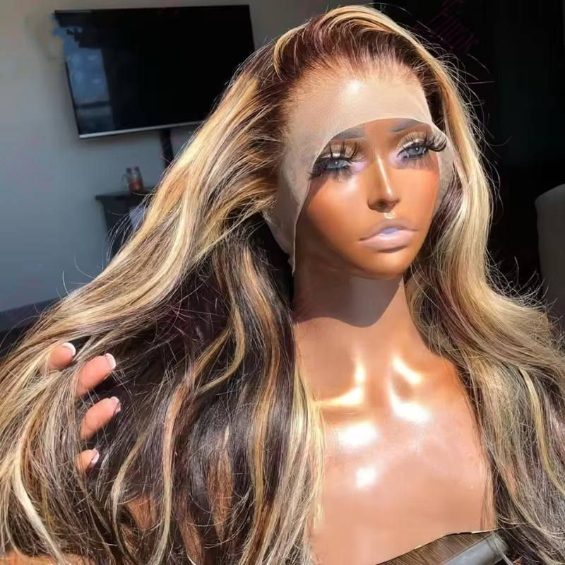 P4/27 Highlight Straight Wig – 13x6 HD Lace Front Brazilian Human Hair 30"–40"