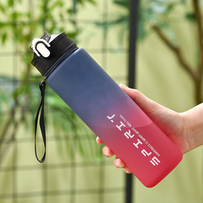 Colorful Leak-Proof Sports Water Bottle with Straw – 800ML Plastic Cup