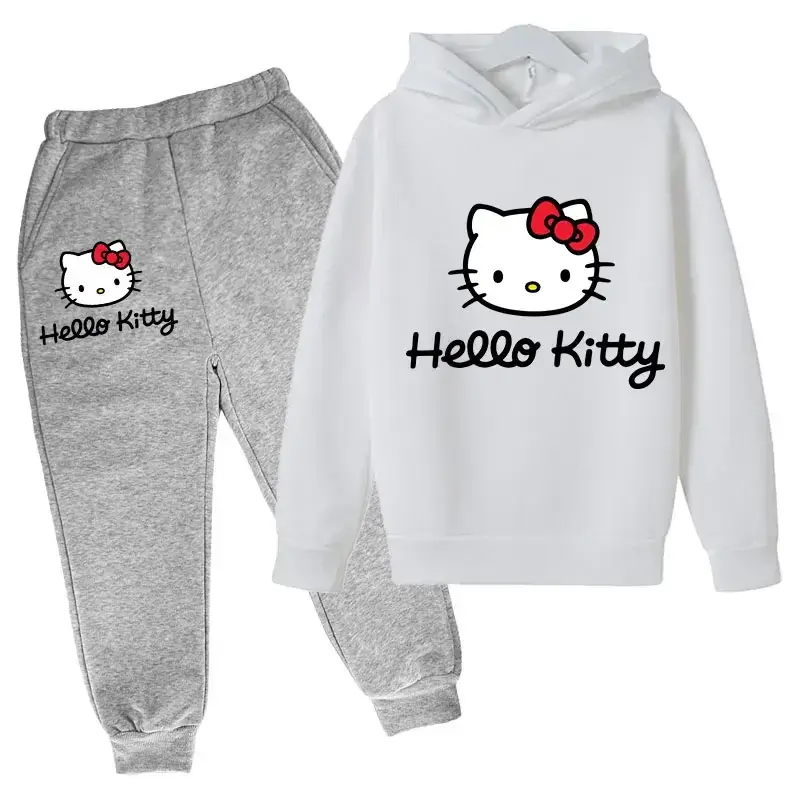 Thumbnail: Hello Kitty Hoodie and Pants Set for Boys and Girls Aged 2 to 6 Spring Autumn