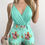 Thumbnail: Summer Women’s Printed Two Piece Set with Deep V Neck Belt and Beach