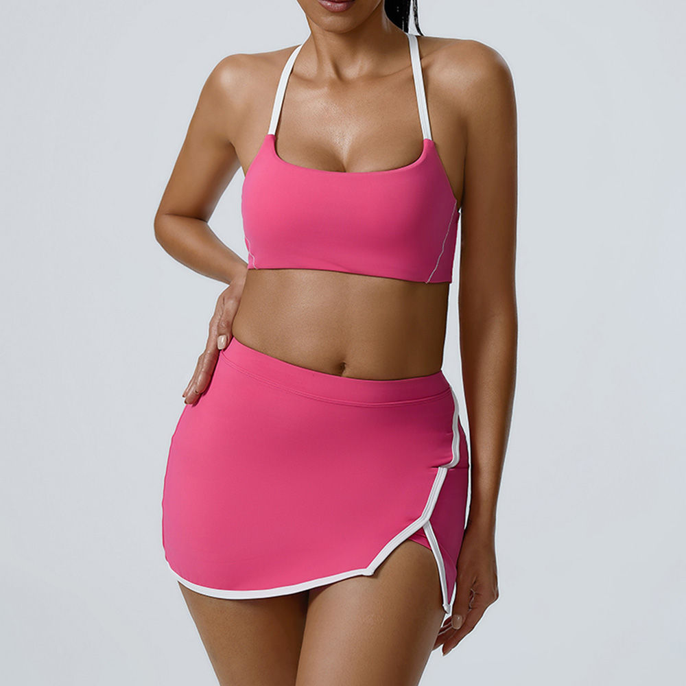 Women’s Yoga Bra & Shorts Set – Solid Color Two-Piece Workout Outfit