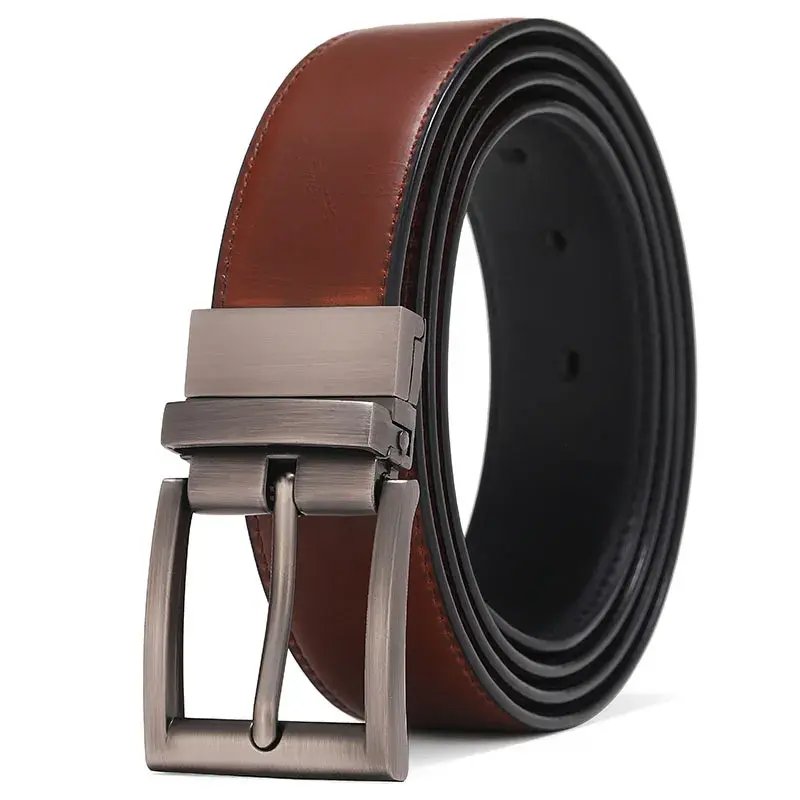 Thumbnail: Men Reversible Casual High Quality Belt Man Genuine Leather Belt
