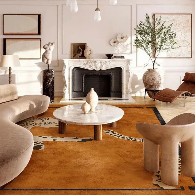 Thumbnail: Light Luxury Leopard Print Rug – Plush Carpet for Bedroom & Living Room