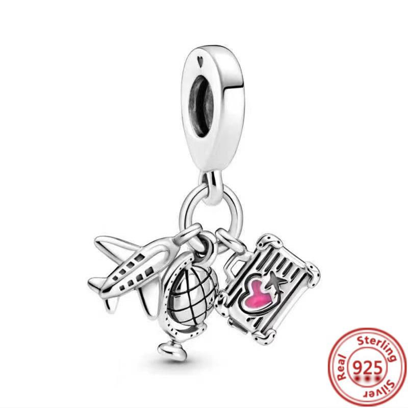 Thumbnail: Airplane Passport Travel Suitcase Bicycle Car Rocket Pendant Charm