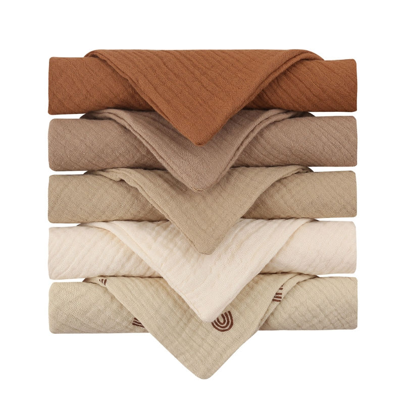 Thumbnail: Soft Cotton Baby Towel Set with 5 Absorbent Washcloths for Face and Hand Care